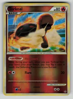 Torkoal 25/95 Rare HGSS Unleashed Pokemon Reverse Holo NM - Image 1