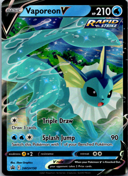 Vaporeon V SWSH150 Pokemon Sword & Shield BLACK STAR PROMO Ultra Rare Holo NM - Image 1