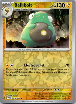 Bellibolt 077/197 UC Obsidian Flames Pokemon Reverse Holo NM - Image 1