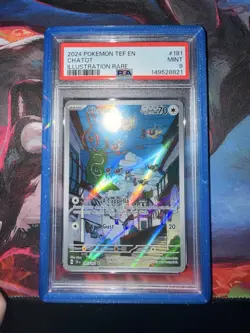 2024 TEF EN Pokemon Chatot #181 Illustration Rare PSA 9 Mint - Image 1