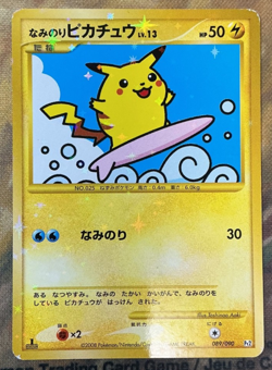 Surfing Pikachu 089/090 Pokemon Japanese Bonds to the End of Time 1st 2008 #2699 - Image 1