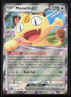 Meowth ex 062/088 Me03: Perfect Order Pokemon TCG NM - Image 1