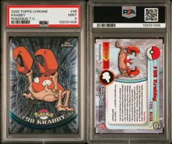 PSA 9 Krabby • Topps Chrome Pokemon TV 2000 - Image 1