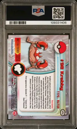 PSA 9 Krabby • Topps Chrome Pokemon TV 2000 - Image 2
