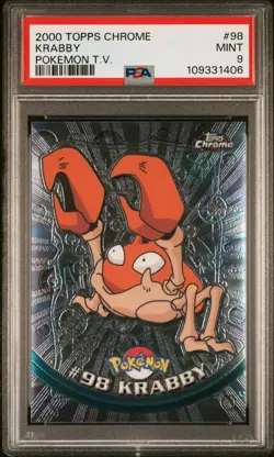 PSA 9 Krabby • Topps Chrome Pokemon TV 2000 - Image 3