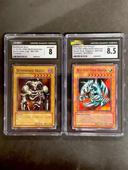 Yugioh CGC 8.5 Toon Blue Eyes White Dragon SDP 1st CGC 8 Summoned Skull SDY-004 - Image 1