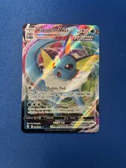 Vaporeon VMAX 030/203 Evolving Skies Full Art Ultra Rare Pokemon Card TCG - Image 1