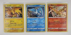 Articuno, Zapdos, Moltres Cosmos Holo 3 CARD SET 021/172 036/195 48/185 - Image 1