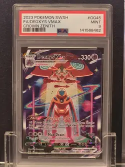 PSA 9 Pokemon SWSH Crown Zenith Full Art #GG45 Deoxys Vmax Mint - Image 1