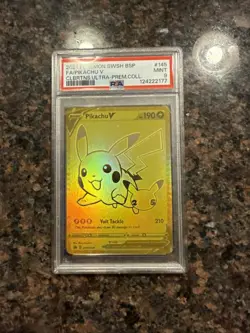 2021 POKEMON SWSH BLACK STAR PROMO #145 FULL ART/PIKACHU V PSA 9 - Image 1