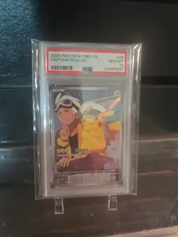 2025 POKEMON SIMPLIFIED CHINESE CBB1 C-GEM PACK VOL 1 #09 CAPTAIN PIKACHU PSA 10 - Image 1