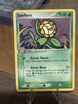 sunflora holo 16/115 ex unseen forces pokemon card NM/LP+ vintage 2005 - Image 1