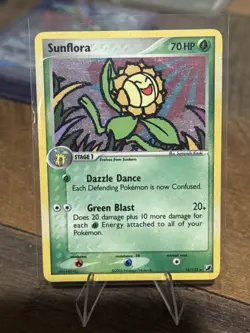 sunflora holo 16/115 ex unseen forces pokemon card NM/LP+ vintage 2005 - Image 2