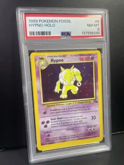 Pokemon Hypno Fossil Holo Rare Card PSA 8 8/62 - Image 2