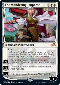 MtG The Wandering Emperor 42/302 Kamigawa: Neon Dynasty Regular Mythic - Image 1