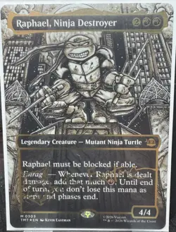 Magic the Gathering Raphael Ninja Destroyer Gold Foil Signature Collector Mythic - Image 1