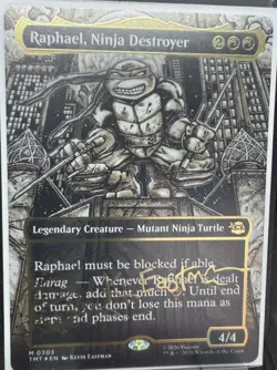 Magic the Gathering Raphael Ninja Destroyer Gold Foil Signature Collector Mythic - Image 2