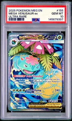 2025 POKEMON MEG EN-MEGA EVOLUTION ULTRA RARE #155 MEGA VENUSAUR EX PSA 10 - Image 1