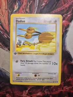 Pokemon 1st Edition Base Common Doduo 48/102 - MP/HP - Image 1