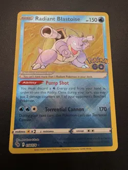 Radiant Blastoise 018/078 Pokemon GO Holo - Image 1