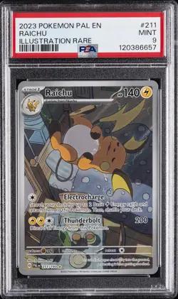 2023 POKEMON PAL EN-PALDEA EVOLVED ILLUSTRATION RARE #211 RAICHU PSA 9 - Image 1