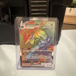 Pokemon Evolving Skies Rayquaza VMax Full Art 217/203 Rainbow Secret Rare Mint - Image 1
