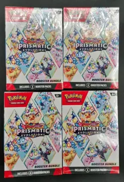 Pokemon TCG Scarlet & Violet Prismatic Evolutions Booster Bundle Lot of 4 Sealed - Image 3