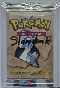 Pokemon TCG Fossil Booster Pack Unlimited 1999 WOTC Lapras Art Sealed Long Crimp - Image 1