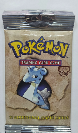 Pokemon TCG Fossil Booster Pack Unlimited 1999 WOTC Lapras Art Sealed Long Crimp - Image 3
