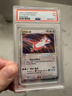 2003 Pokemon 93/97 Latias EX Holo Dragon NM PSA 7 Vintage W/ Holo Swirl - Image 3