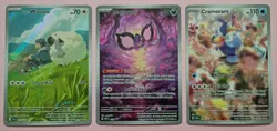 Pokemon IR Lot - Hop's Wooloo JTG NM, Cramorant TWM NM, Pecharunt SVP Promo LP - Image 1