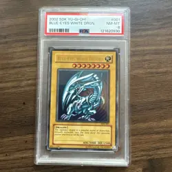 2002 Yu-Gi-Oh! Blue-Eyes White Dragon SDK-001 Ultra Rare PSA 8 MINT - Image 1