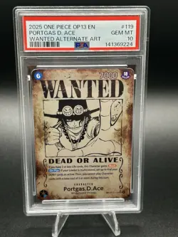 Portgas.D.Ace (119) (Wanted Poster) OP13-119 Carrying On His Will Error - PSA 10 - Image 2