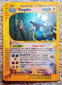 Kingdra 148/147 Aquapolis Holo SWIRL Secret Rare 2002 Vintage Pokemon TCG Card - Image 1
