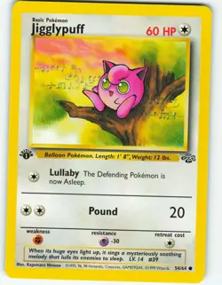 Jigglypuff - 1st Edition - 54/64 Jungle Set - Pokemon TCG - 1999 - Image 1