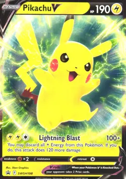 Pikachu V SWSH198 Near Mint SWSH: Sword & Shield Promo Cards Pokemon Shipnow - Image 1