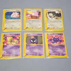 Pokemon Cards Lot Of 6 Cards - Expedition (2002) Haunter, Chansey, Meowth & More - Image 1