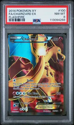 2014 POKEMON FLASHFIRE CHARIZARD EX #100 HOLO PSA 8 NM #113094268 - Image 1