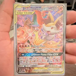 Pokemon Charizard & Braixen GX TAG TEAM Full Art Promo SM230 270 HP Brilliant F… - Image 1