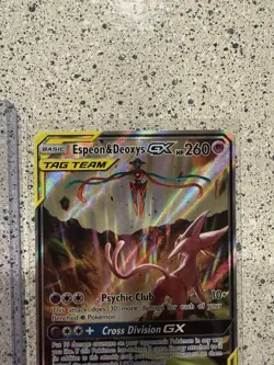 Espeon & Deoxys GX Tag Team SM240 Black Star Promo 2020 Holo Pokemon Card - Image 5