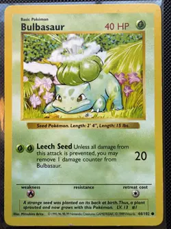 Shadowless Bulbasaur - Pokemon Base - 44/102 - MP - Image 1
