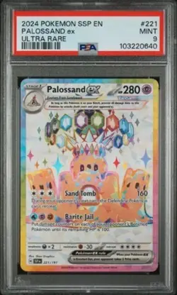 2024 POKEMON SSP EN-SURGING SPARKS ULTRA RARE #221 PALOSSAND EX Mint PSA 9 - Image 1