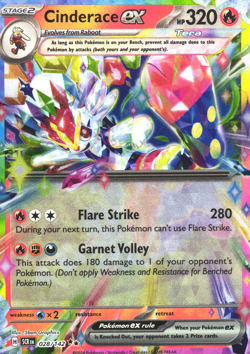 Cinderace ex - 028/142 028/142 Near Mint SV07: Stellar Crown Pokemon Shipnow - Image 1