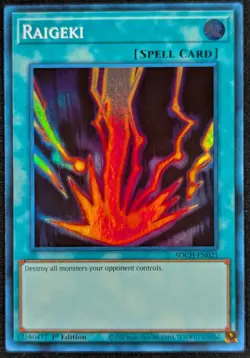 Raigeki 2020 1st Edition Super Rare Holo Yugioh Card SDCH-EN021 (NM) - Image 1