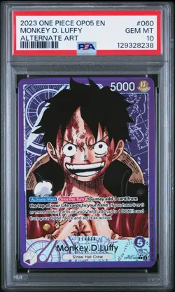 2023 One Piece Monkey D Luffy English Leader Alt Art OP05-060 PSA 10 Gem Mint - Image 1
