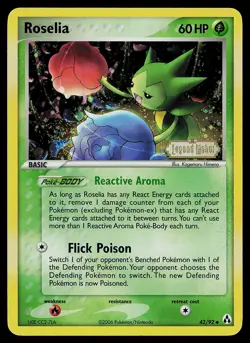 Pokemon Card - Roselia Legend Maker Stamped 42/92 Uncommon Reverse Holo - Image 1