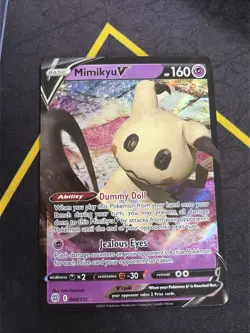 Mimikyu V 068/172 Brilliant Stars Pokemon Card NM - Image 1