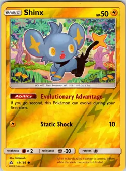 Shinx (45) 45/156 SM - Ultra Prism Pokemon NM/LP Reverse Holo - Image 1
