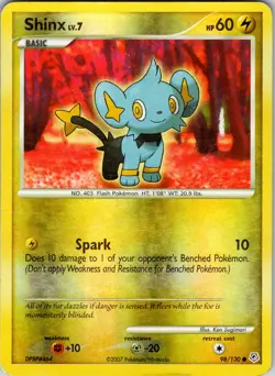 Shinx 98/130 Diamond and Pearl Pokemon HP Reverse Holo - Image 1