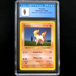 1999 Pokemon Base Set SHADOWLESS 🔥 PONYTA 🔥 #60 CGC 9 Mint Card c125 - Image 1